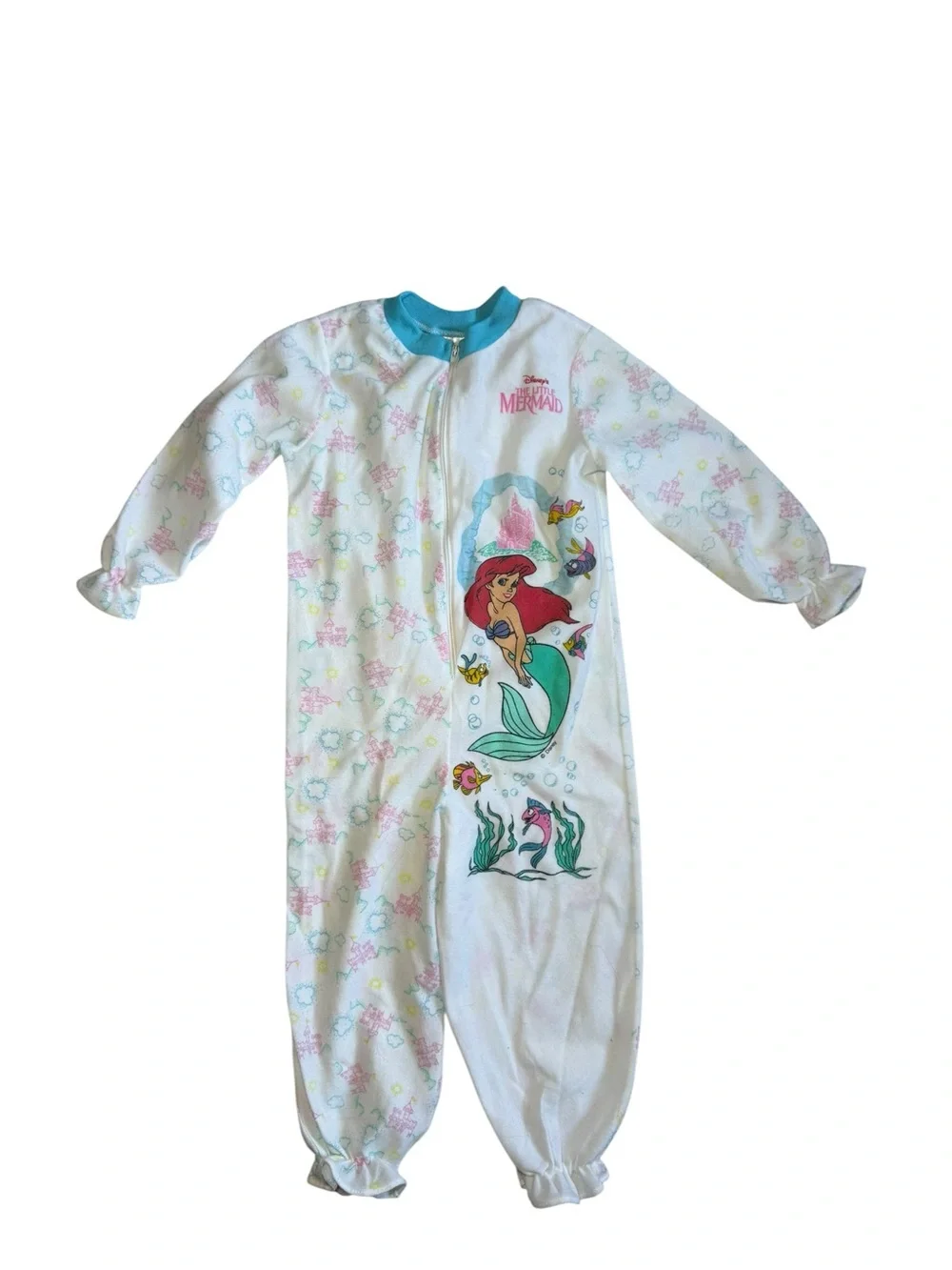Vintage The Little Mermaid Zip Up Pajama One Piece